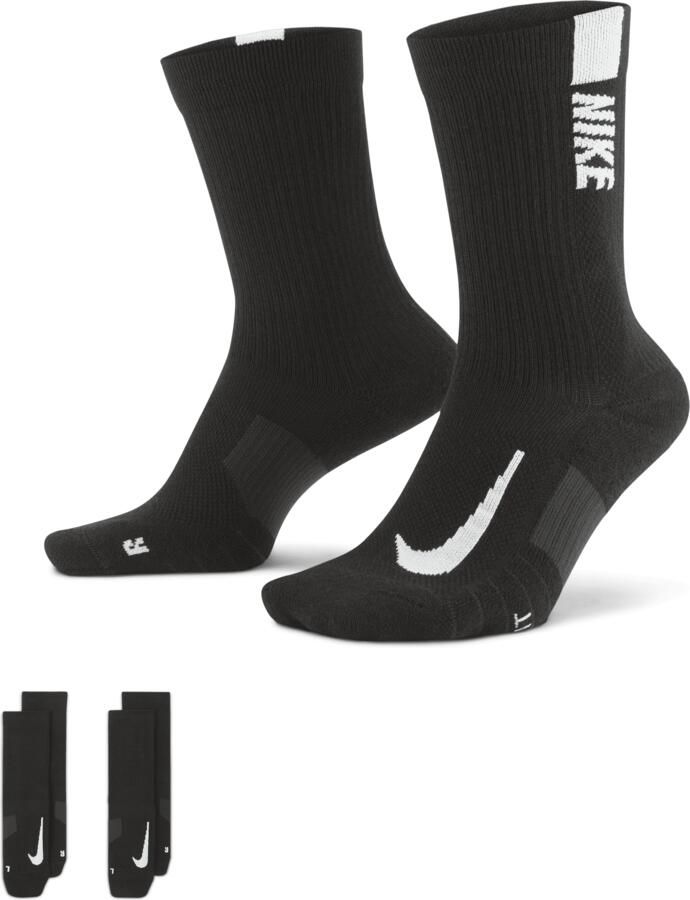 Nike Multiplier Crew Sokken (2 paar) Zwart