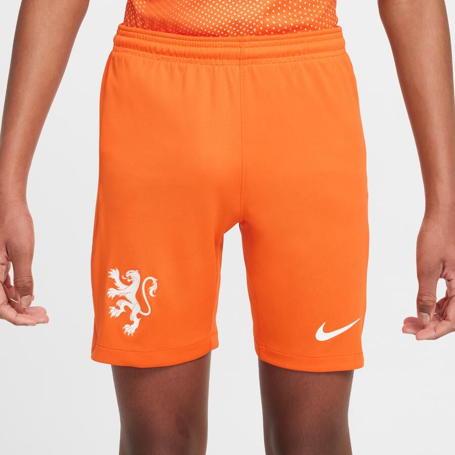 Nike Nederland 2025 26 Stadium Thuis Dri-FIT replicavoetbalshorts voor kids Oranje