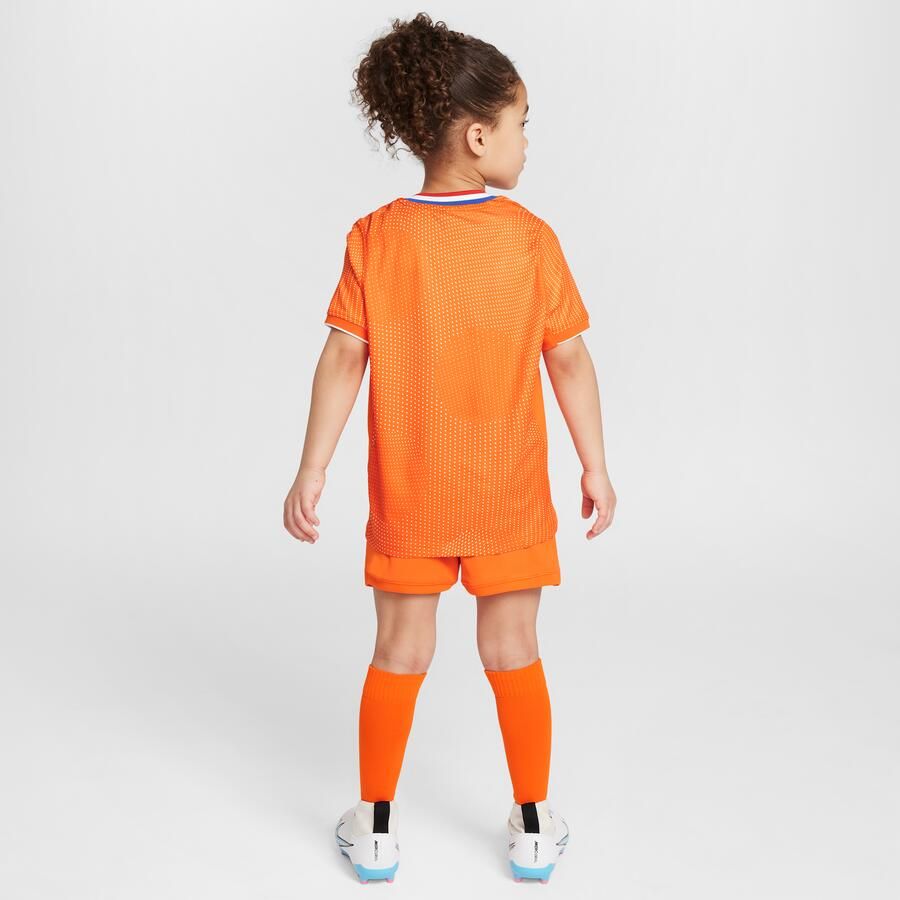 Nike Nederland 2025 26 Stadium Thuis driedelig replicavoetbaltenue voor kleuters Oranje