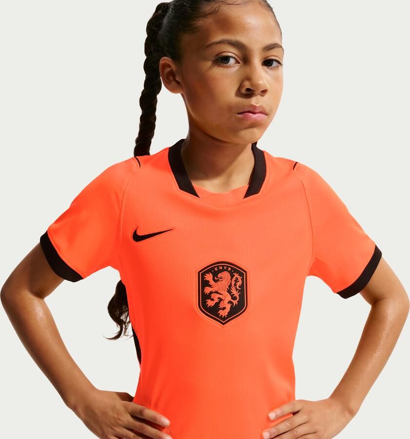 Nike Nederland 2026 Stadium Thuis replica voetbalshirt met Dri-FIT voor kids Oranje