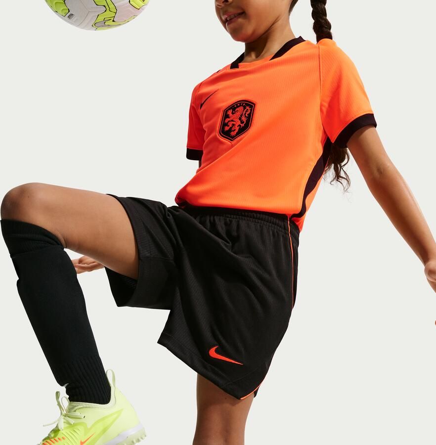 Nike Nederland 2026 Stadium Thuis replica voetbalshorts met Dri-FIT voor kids Zwart - Foto 2