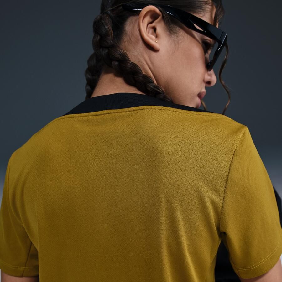 Nike Nederland Strike Dri-FIT voetbaltop met korte mouwen voor dames Bruin