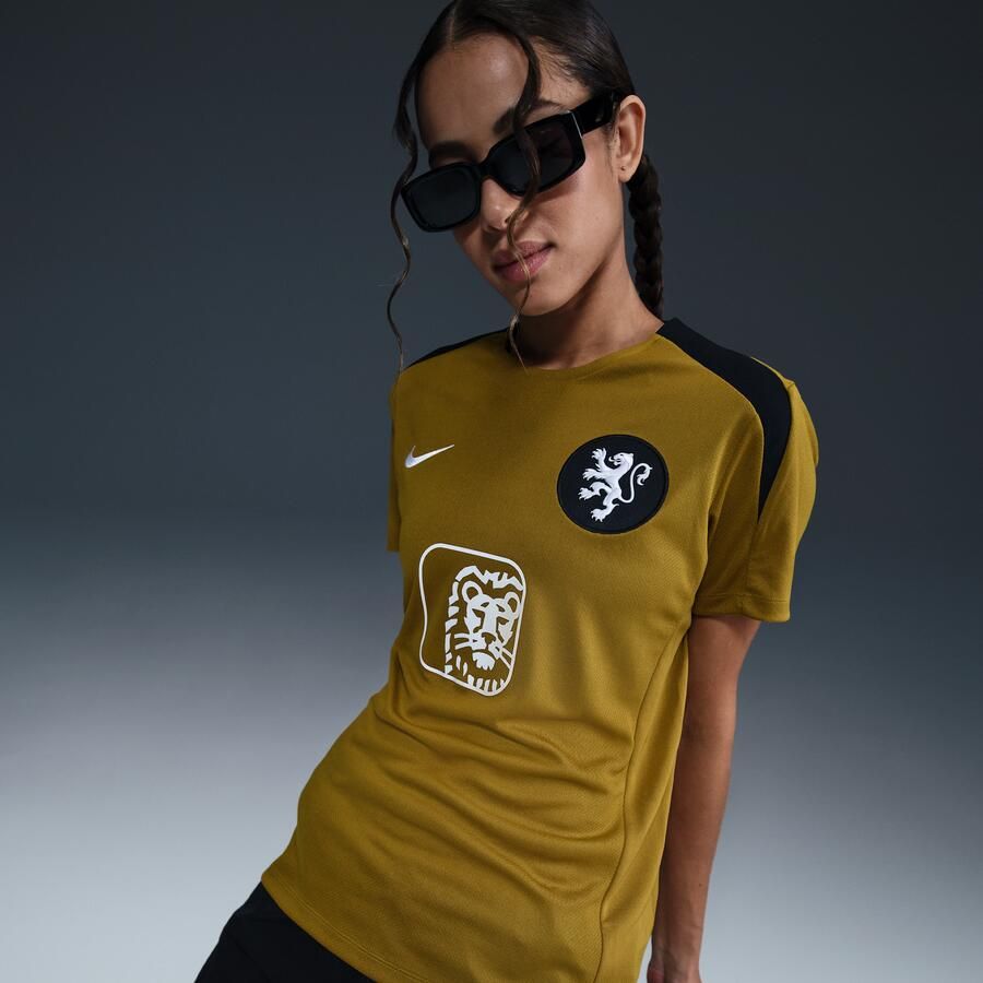 Nike Nederland Strike Dri-FIT voetbaltop met korte mouwen voor dames Bruin - Foto 2