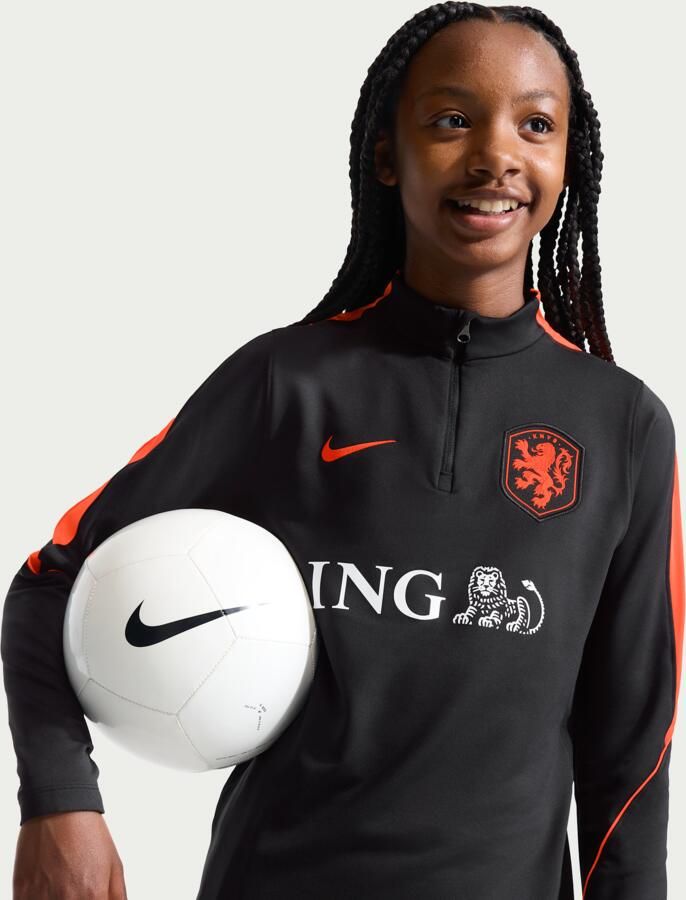 Nike Nederland Strike Dri-FIT voetbaltrainingstop voor kids Zwart