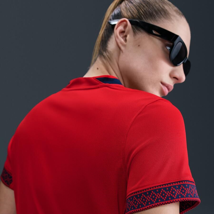 Nike Noorwegen 2025 Stadium Thuis (vrouwenelftal) Dri-FIT replicavoetbalshirt voor dames Rood