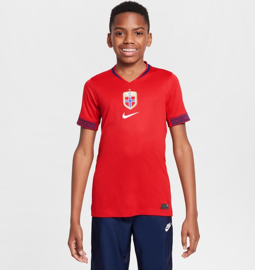 Nike Noorwegen 2025 Stadium Thuis (vrouwenelftal) Dri-FIT replicavoetbalshirt voor kids Rood - Foto 4