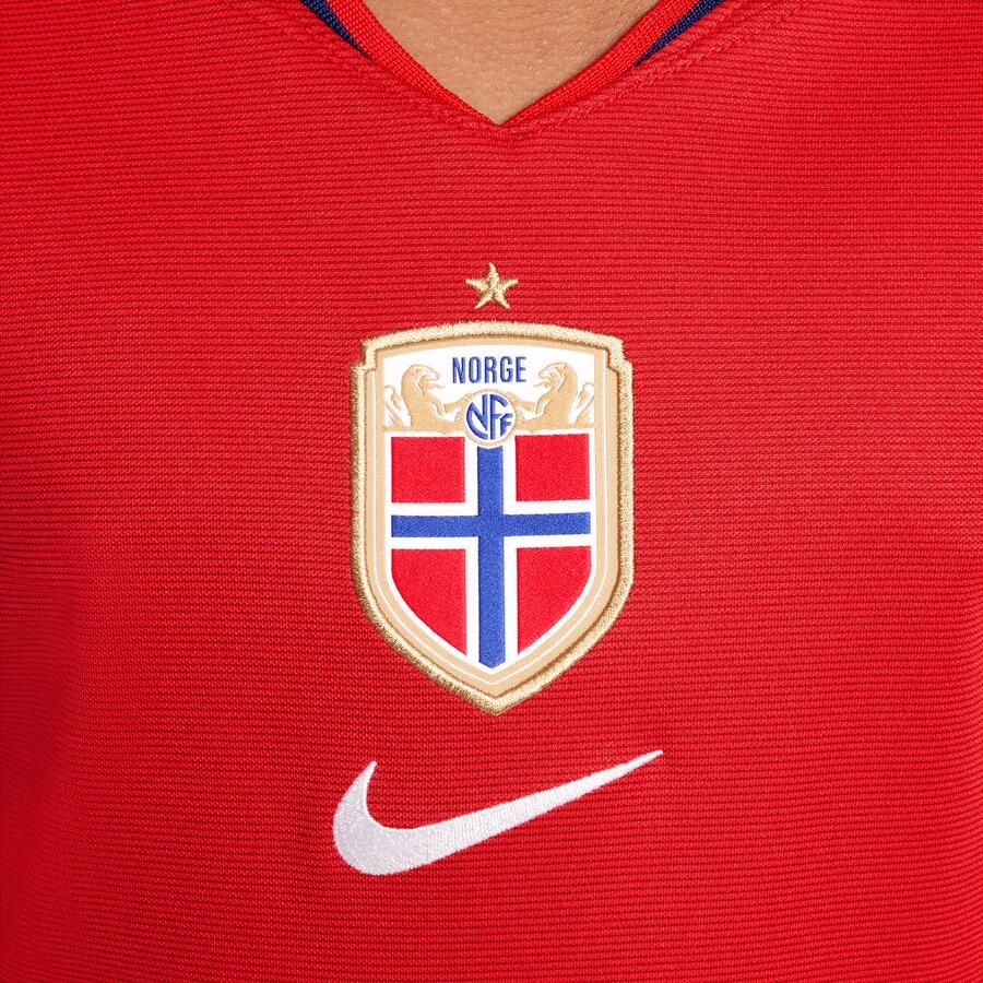 Nike Noorwegen 2025 Stadium Thuis (vrouwenelftal) Dri-FIT replicavoetbalshirt voor kids Rood