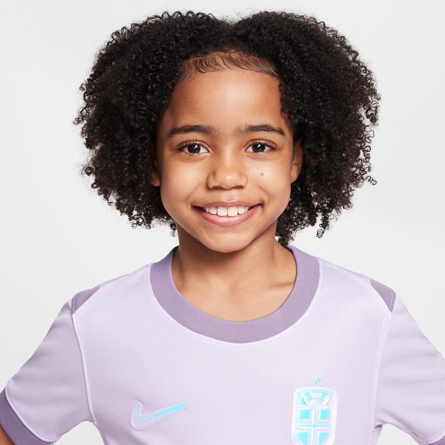 Nike Noorwegen 2025 Stadium Uit (vrouwenelftal) Dri-FIT replicavoetbalshirt voor kids Paars - Foto 1