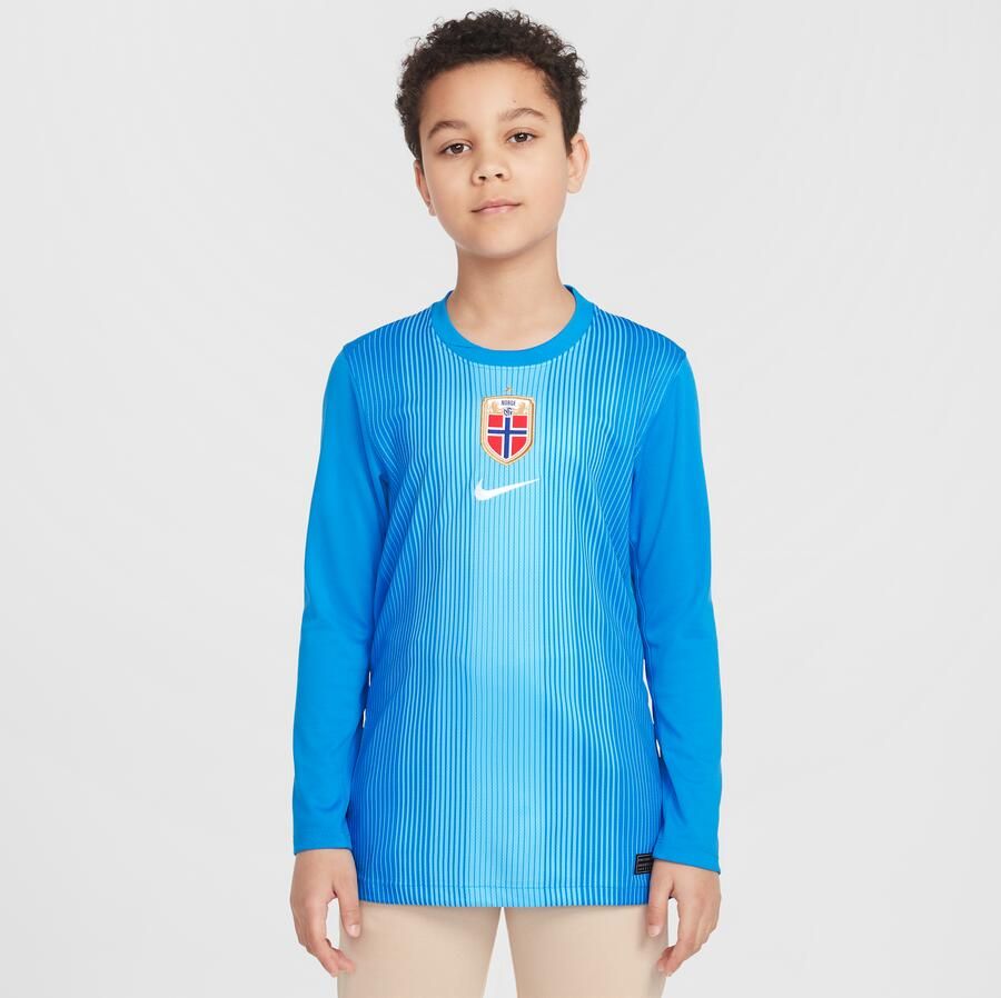 Nike Noorwegen 2025 26 Stadium Goalkeeper Dri-FIT replicavoetbalshirt met lange mouwen voor kids Blauw - Foto 4