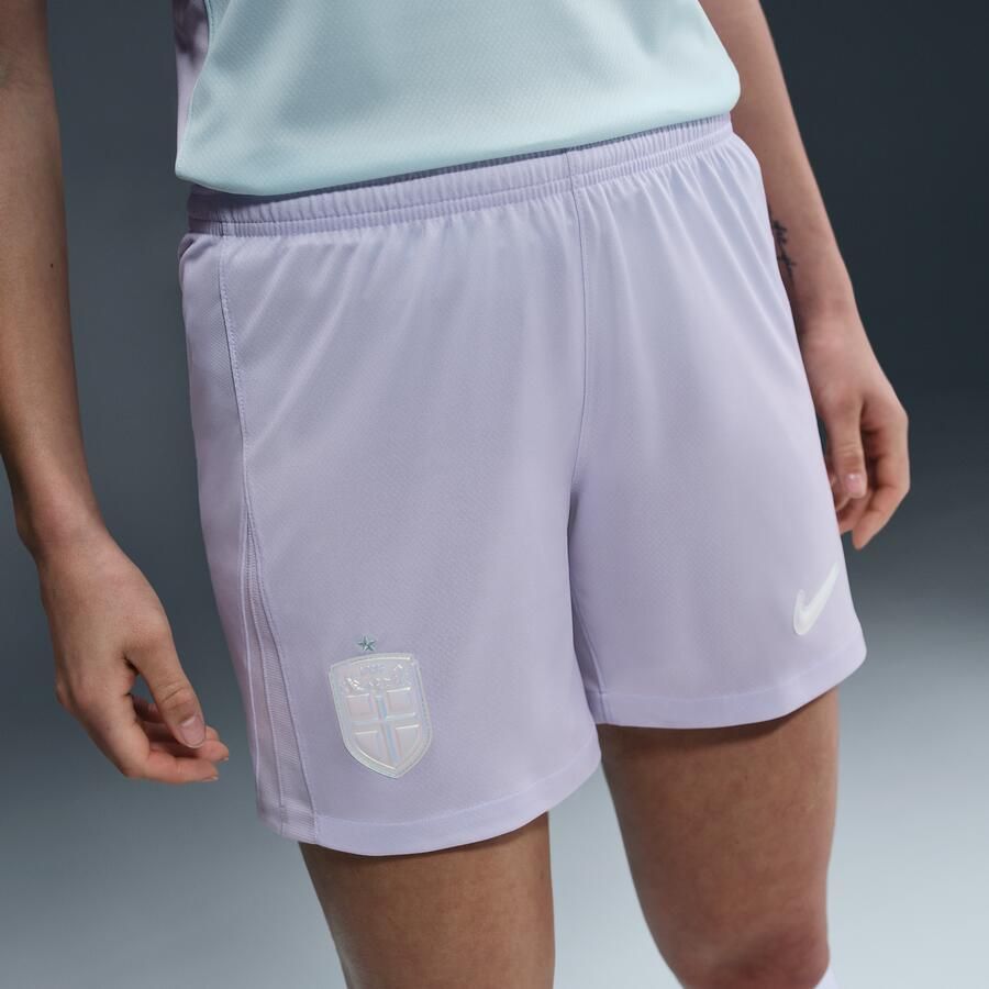 Nike Noorwegen 2025 26 Stadium Uit Dri-FIT replicavoetbalshorts voor dames Paars