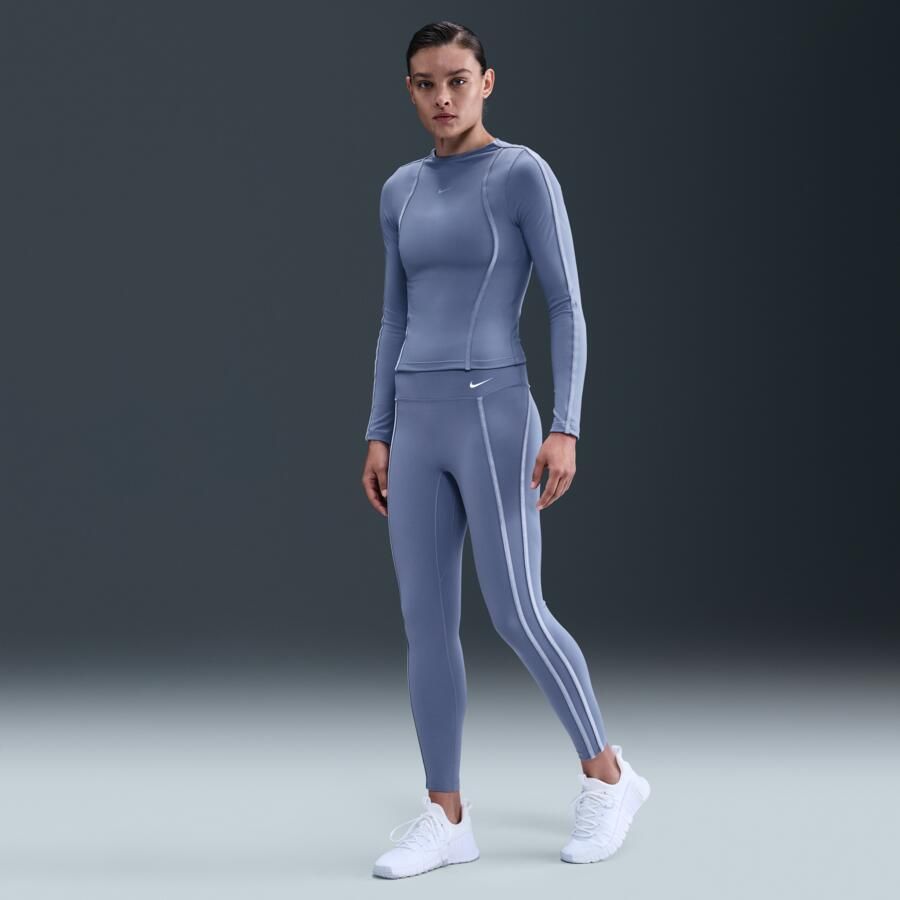 Nike One 7 8-legging met hoge taille voor dames Blauw - Foto 4