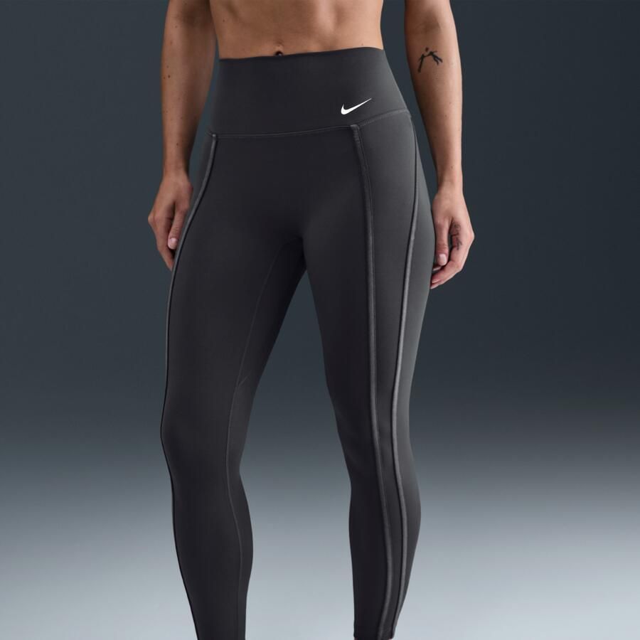 Nike One 7 8-legging met hoge taille voor dames Grijs