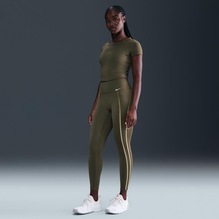 Nike One 7 8-legging met hoge taille voor dames Groen - Foto 4