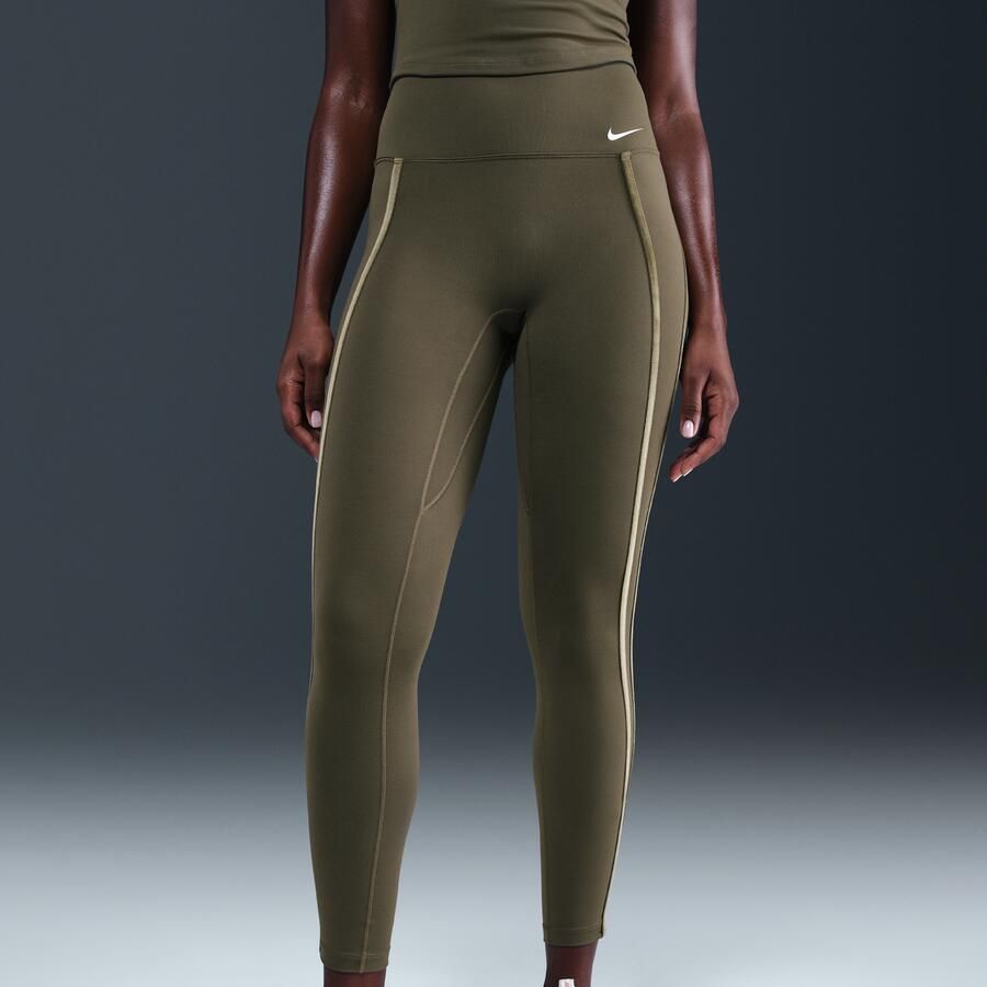 Nike One 7 8-legging met hoge taille voor dames Groen