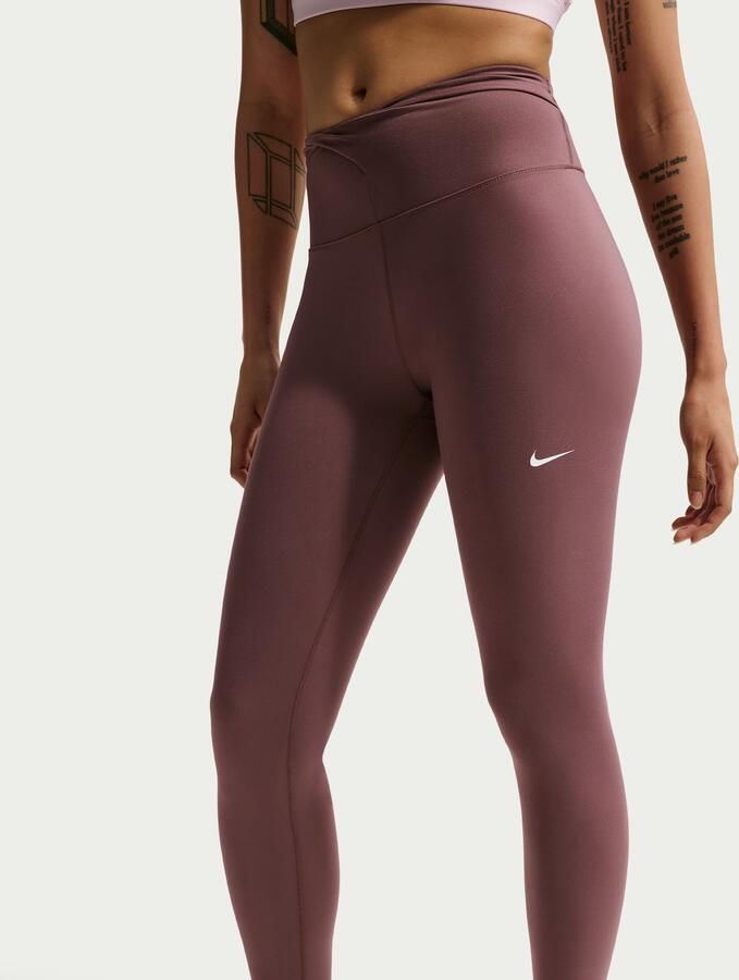 Nike One 7 8-legging met hoge taille voor dames Paars