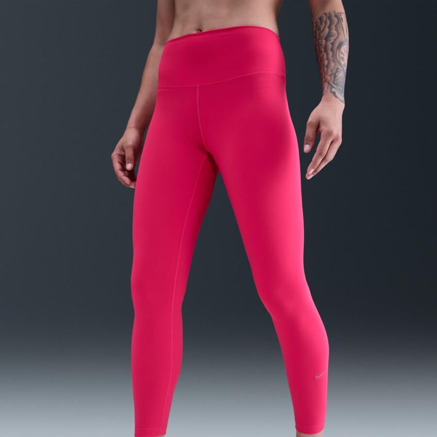 Nike One 7 8-legging met hoge taille voor dames Roze
