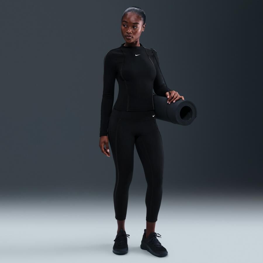 Nike One 7 8-legging met hoge taille voor dames Zwart - Foto 4
