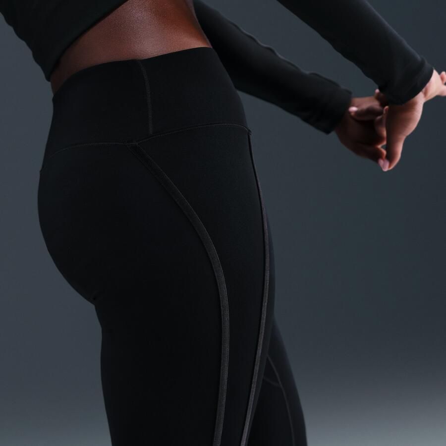 Nike One 7 8-legging met hoge taille voor dames Zwart - Foto 2