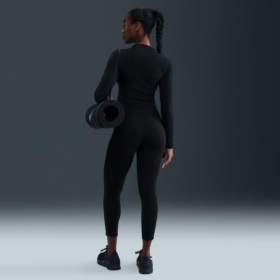 Nike One 7 8-legging met hoge taille voor dames Zwart - Foto 3