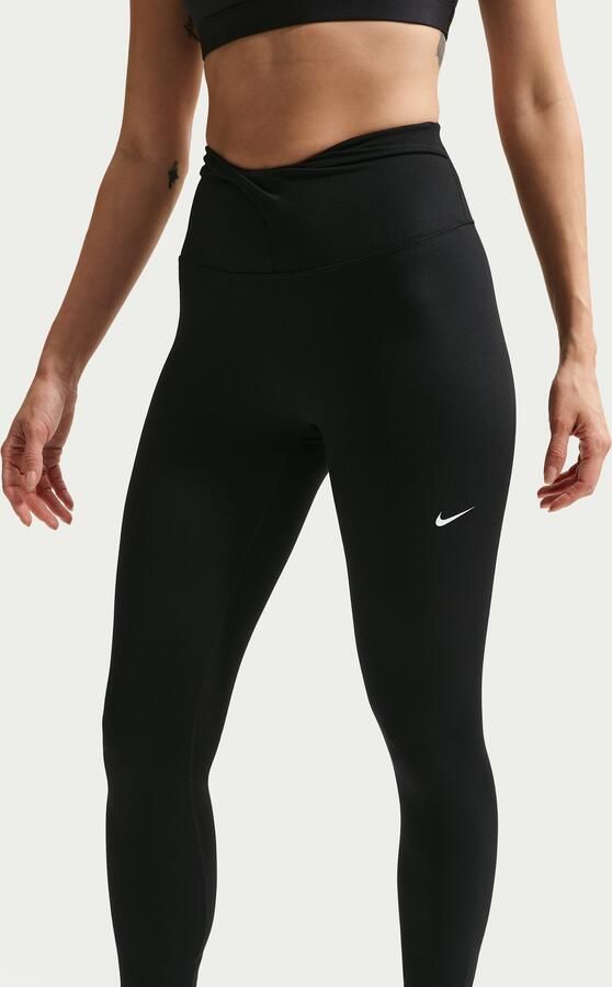Nike One 7 8-legging met hoge taille voor dames Zwart - Foto 2
