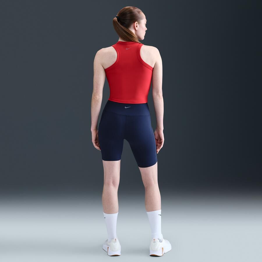 Nike One bikershorts met hoge taille en zakken voor dames (20 cm) Blauw - Foto 3