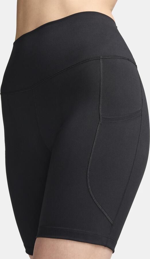Nike One bikershorts met hoge taille en zakken voor dames (20 cm) Zwart - Foto 3