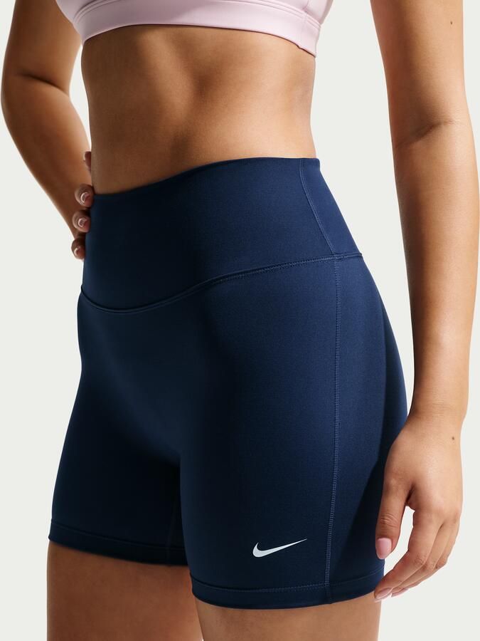 Nike One bikershorts met hoge taille voor dames (13 cm) Blauw - Foto 5