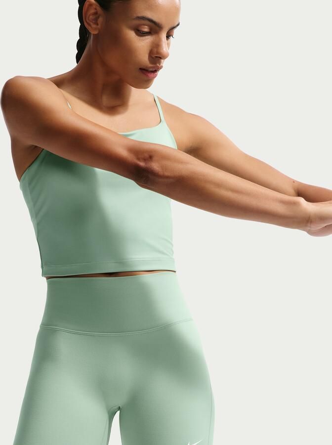 Nike One bikershorts met hoge taille voor dames (13 cm) Groen - Foto 4
