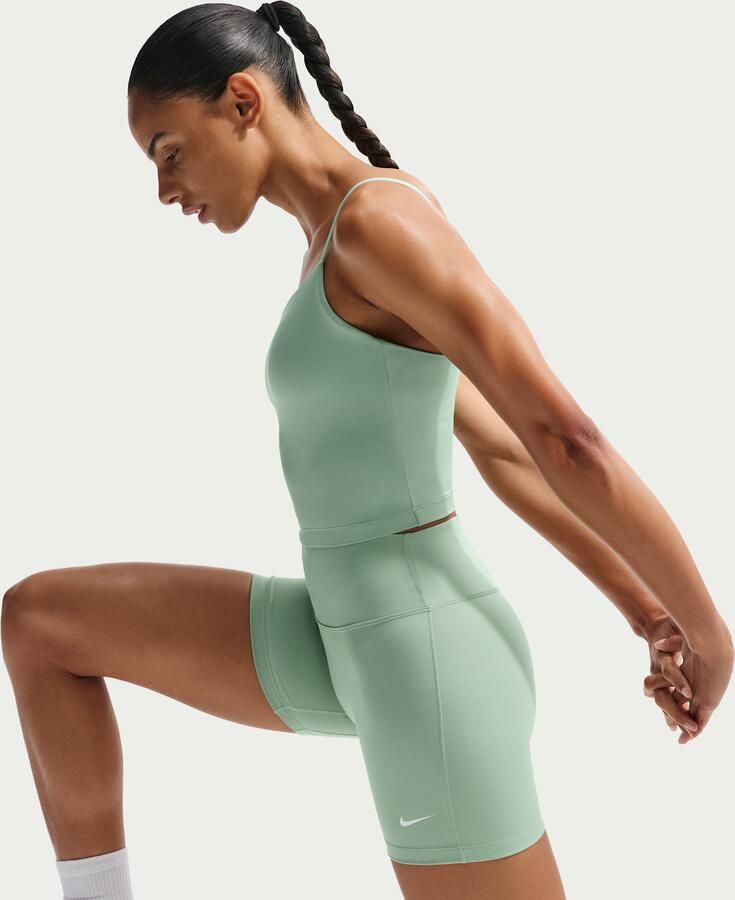 Nike One bikershorts met hoge taille voor dames (13 cm) Groen - Foto 3
