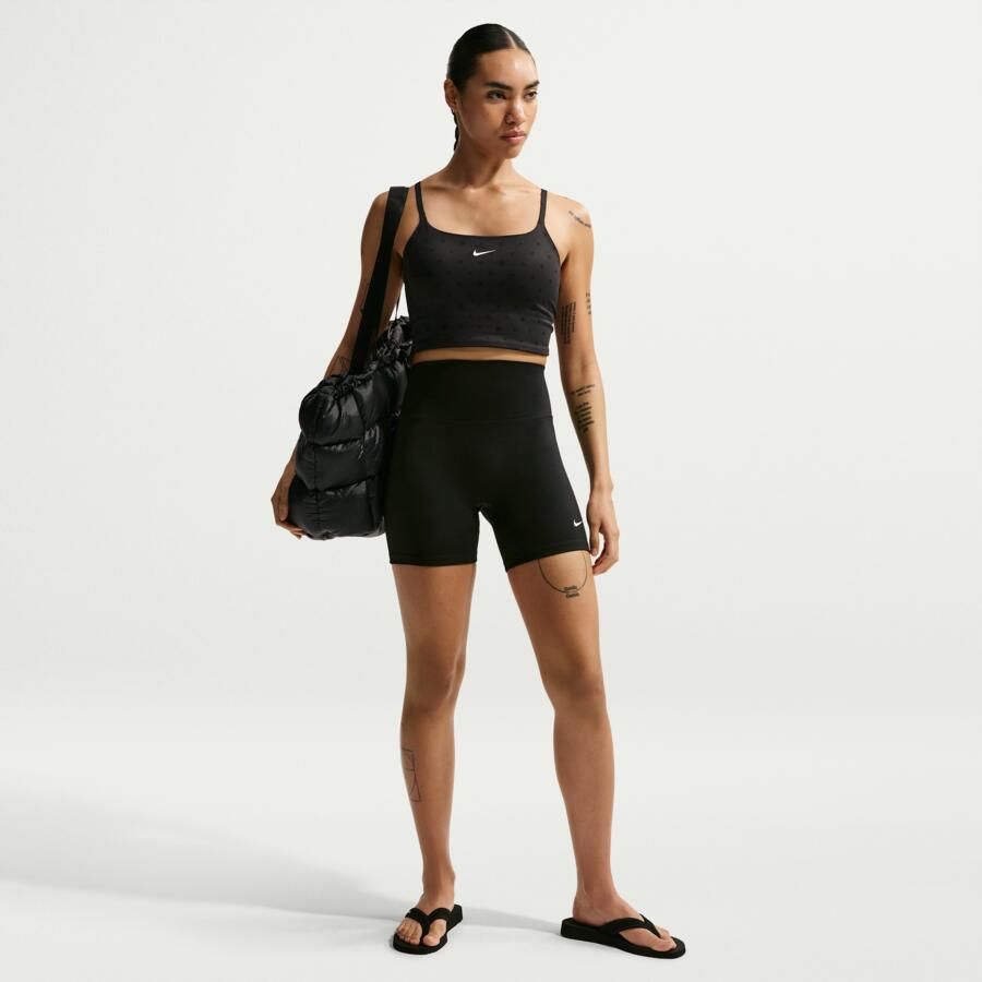 Nike One bikershorts met hoge taille voor dames (13 cm) Zwart