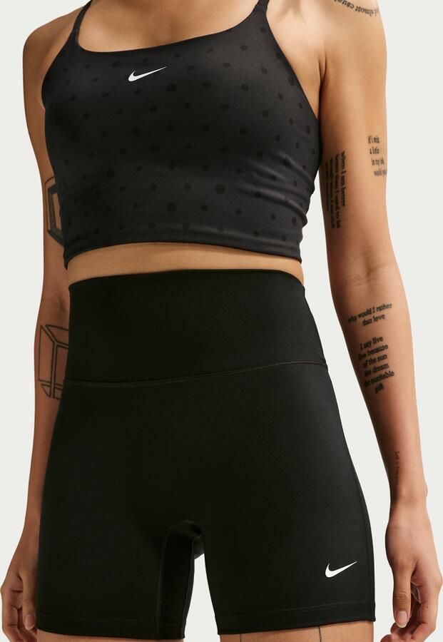 Nike One bikershorts met hoge taille voor dames (13 cm) Zwart - Foto 5