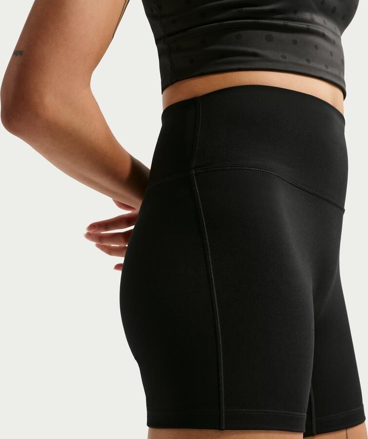 Nike One bikershorts met hoge taille voor dames (13 cm) Zwart - Foto 4