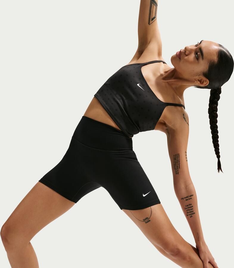 Nike One bikershorts met hoge taille voor dames (13 cm) Zwart - Foto 3