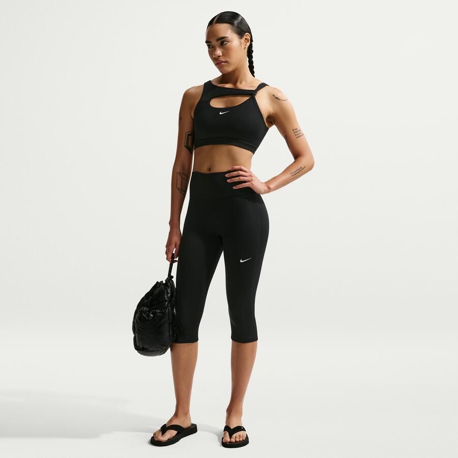 Nike One Caprilegging met hoge taille voor dames Zwart - Foto 4