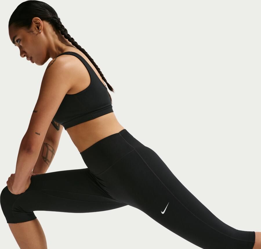 Nike One Caprilegging met hoge taille voor dames Zwart