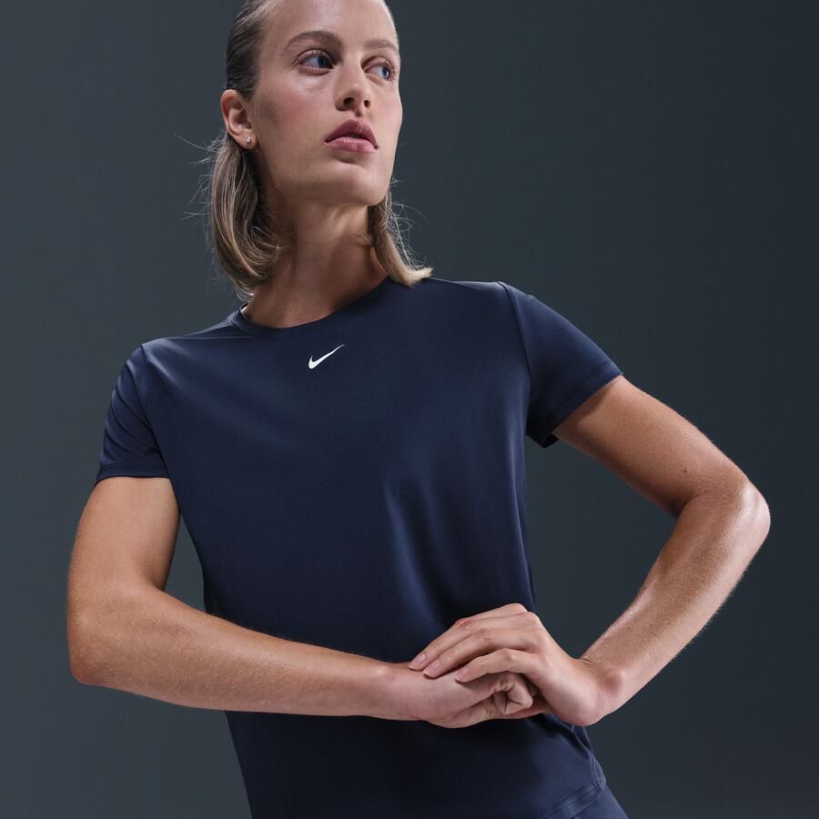 Nike One Classic Dri-FIT damestop met korte mouwen Blauw - Foto 2