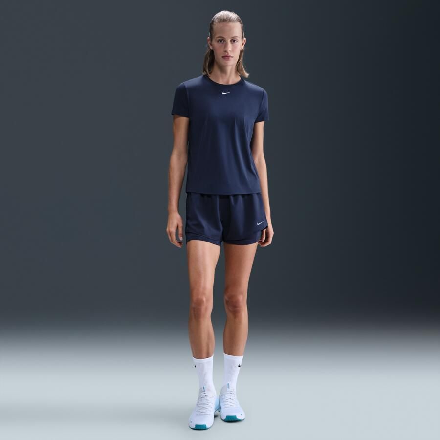 Nike One Classic Dri-FIT damestop met korte mouwen Blauw - Foto 3