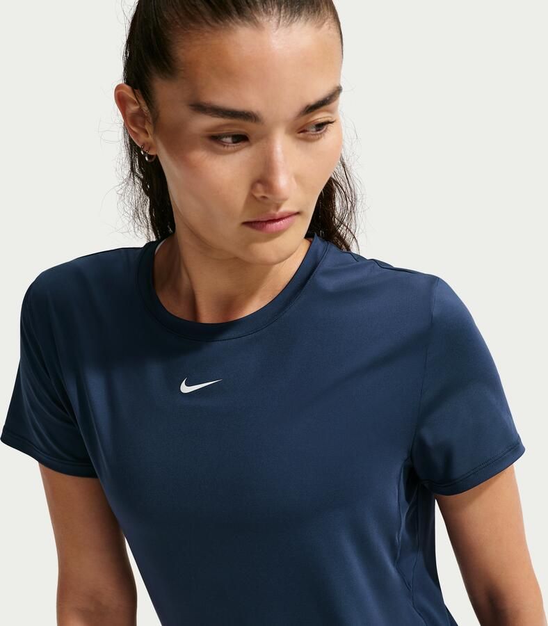 Nike One Classic Dri-FIT damestop met korte mouwen Blauw - Foto 4