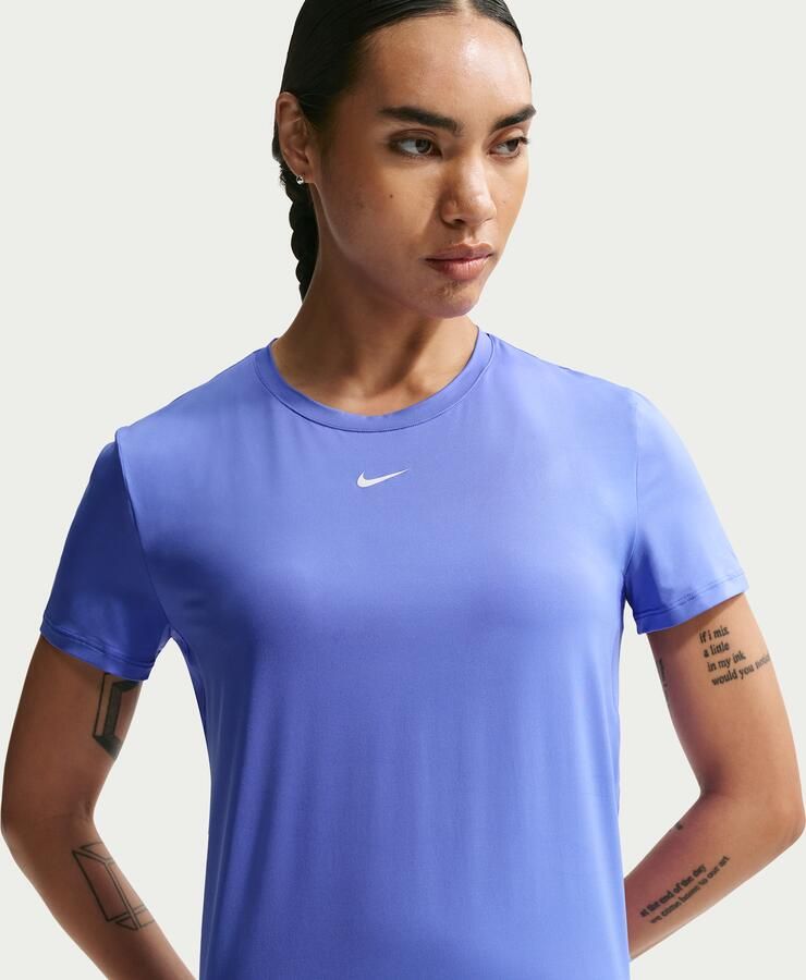 Nike One Classic Dri-FIT damestop met korte mouwen Blauw