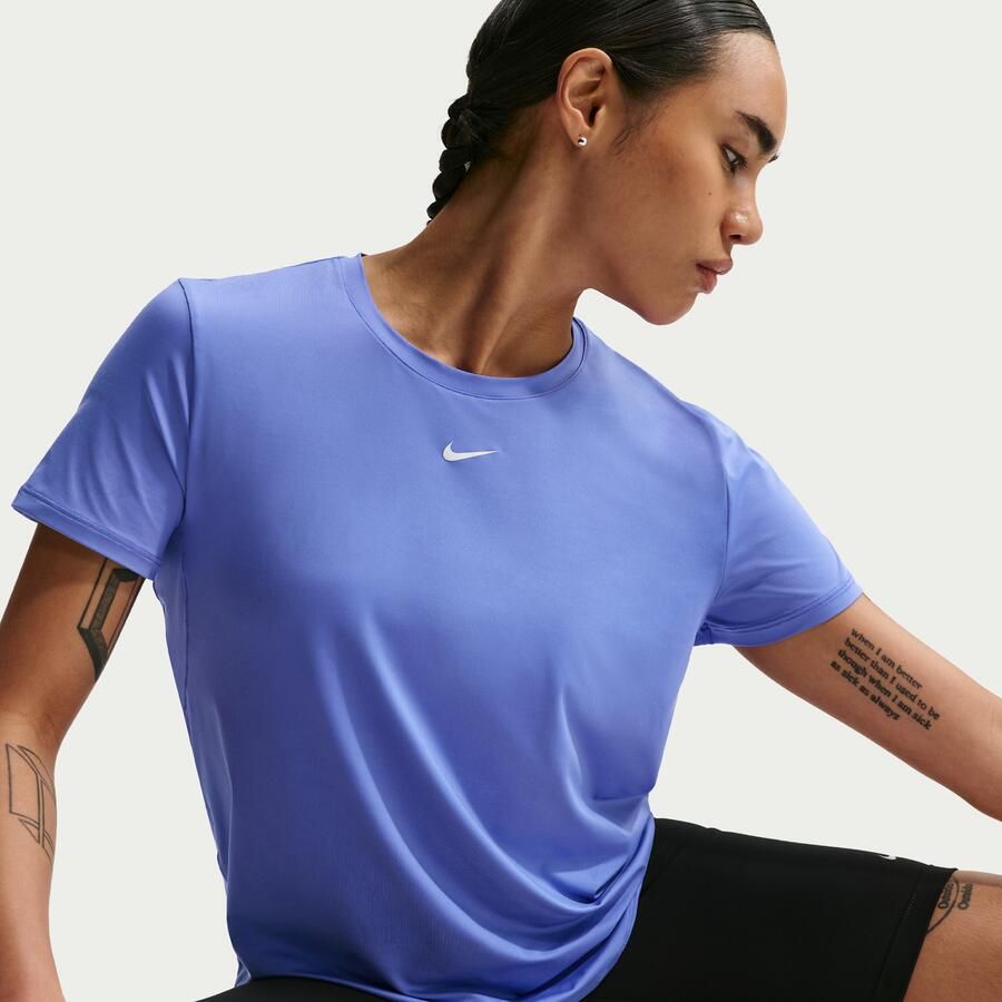 Nike One Classic Dri-FIT damestop met korte mouwen Blauw - Foto 2