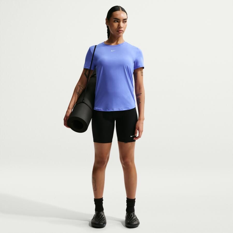 Nike One Classic Dri-FIT damestop met korte mouwen Blauw - Foto 3