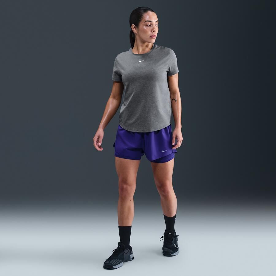 Nike One Classic Dri-FIT damestop met korte mouwen Grijs - Foto 3