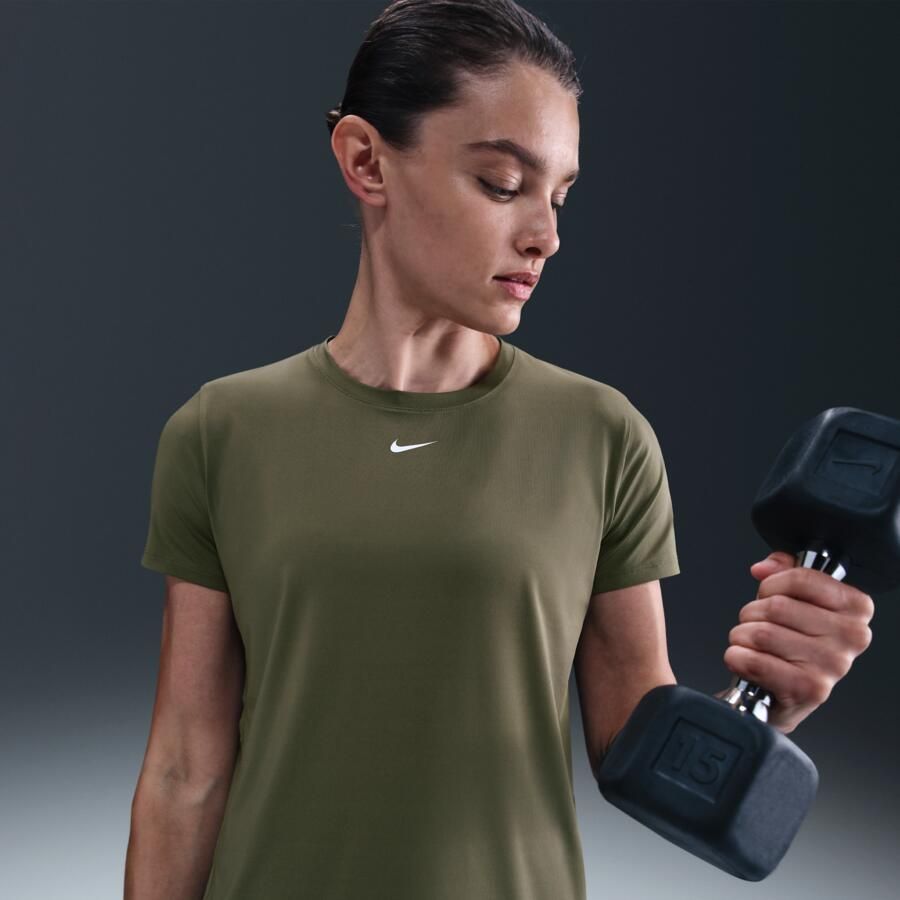 Nike One Classic Dri-FIT damestop met korte mouwen Groen - Foto 4