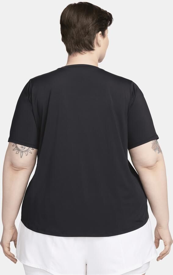 Nike One Classic Dri-FIT damestop met korte mouwen (Plus Size) Zwart - Foto 4