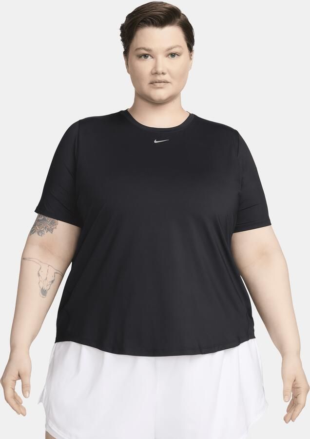 Nike One Classic Dri-FIT damestop met korte mouwen (Plus Size) Zwart - Foto 3