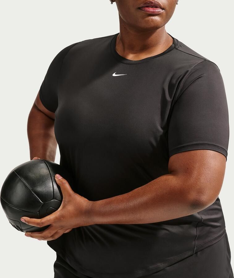 Nike One Classic Dri-FIT damestop met korte mouwen (Plus Size) Zwart - Foto 3