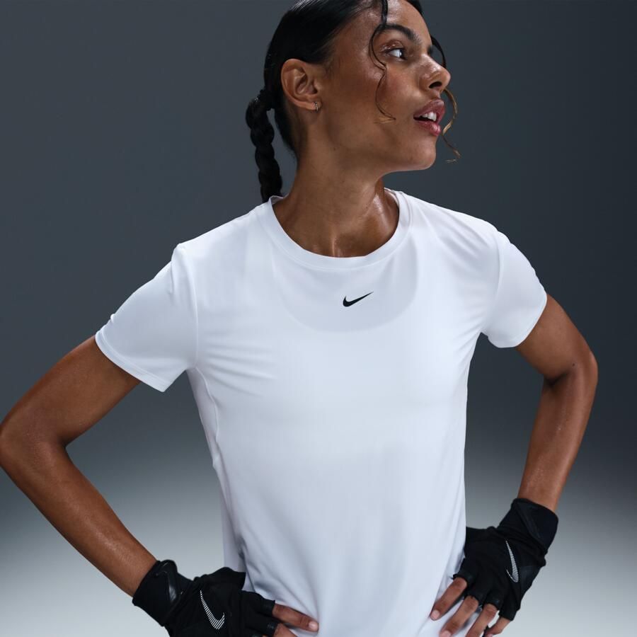 Nike One Classic Dri-FIT damestop met korte mouwen Wit - Foto 4