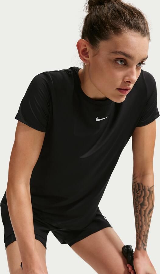 Nike One Classic Dri-FIT damestop met korte mouwen Zwart - Foto 5