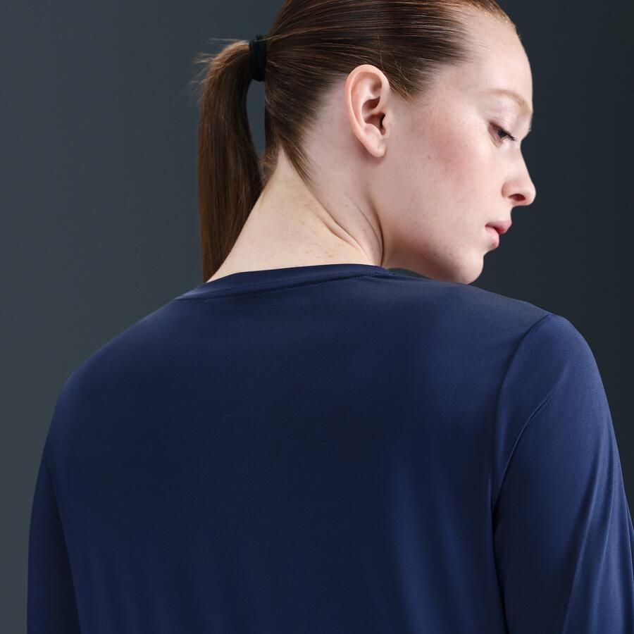 Nike One Classic Dri-FIT damestop met lange mouwen Blauw