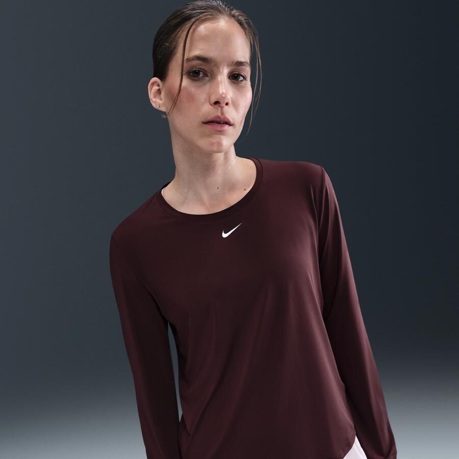 Nike One Classic Dri-FIT damestop met lange mouwen Rood - Foto 4